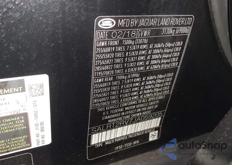 2018 Land Rover Discovery Hse Luxury из США, поврежденный, VIN SALRT2RV7JA059205